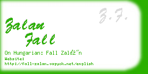 zalan fall business card